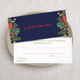 Elegant Christas Poinsettias Gift Certificate