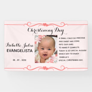 Elegant CHRISTENING DAY Event Party Banner