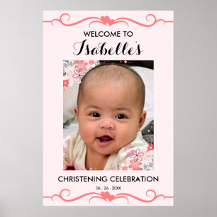 Elegant CHRISTENING DAY Event Party Welcome Sign