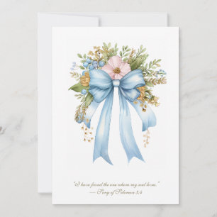 Elegant Christian Bridal Shower Floral Bow Invitation