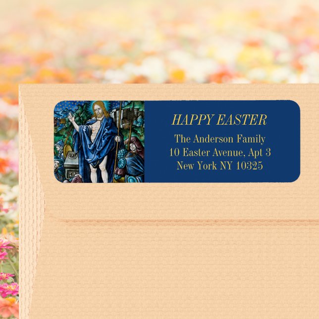 Elegant Christian Catholic Resurrection Joy Easter (Elegant Religious Christian Catholic Resurrection of Jesus Christ Easter Return Address Label)
