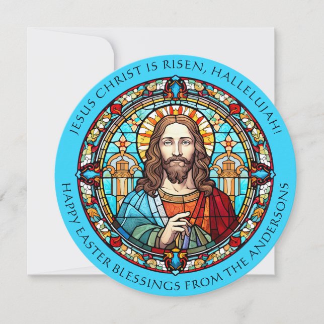 Elegant Christian Religious Easter Blessings  Holiday Card (Front)