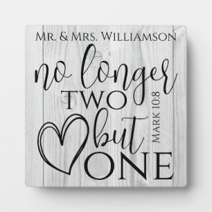 Elegant Christian Wedding Scripture Quote Gift Plaque