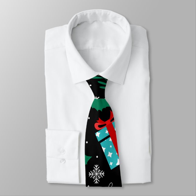 Elegant Christmas Abstract Pattern Tie (Tied)