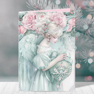 Elegant Christmas Angel Sparkle Holiday Card