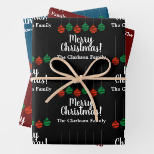 Elegant Christmas ball decor wrapping paper sheets