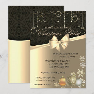 Elegant Christmas Balls, Corporate Christmas Party Invitation