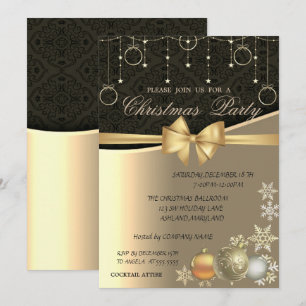 Elegant Christmas Balls, Corporate Christmas Party Invitation