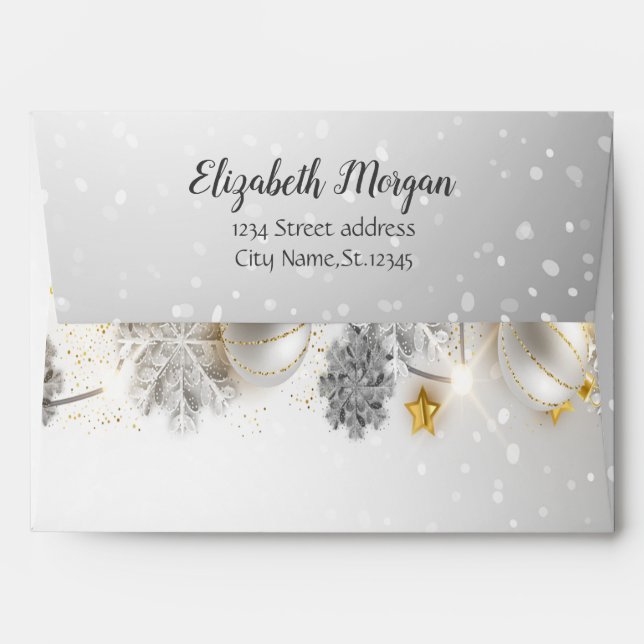 Elegant Christmas Balls Envelope (Back (Top Flap))