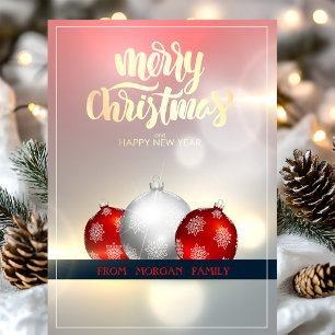 Elegant Christmas Balls Holiday Card