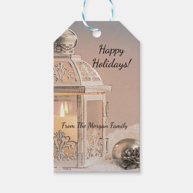 Elegant Christmas Balls,Lantern Gift Tags (Front)