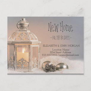 Elegant Christmas Balls,Lantern New Address Announcement Postcard