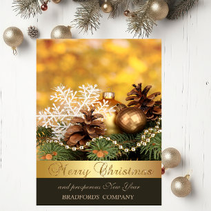 Elegant Christmas Balls,Pine Cones Company Holiday Card