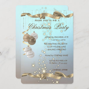 Elegant Christmas Balls,Sparkle,Christmas Party Invitation