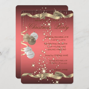 Elegant Christmas Balls,Sparkle,Christmas Party Invitation