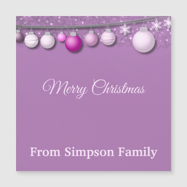 Elegant, Christmas Baubles, Personalised (Front)