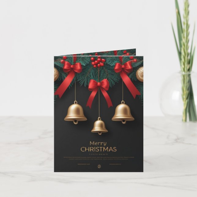 Elegant Christmas Bells Decor – Card (Front)