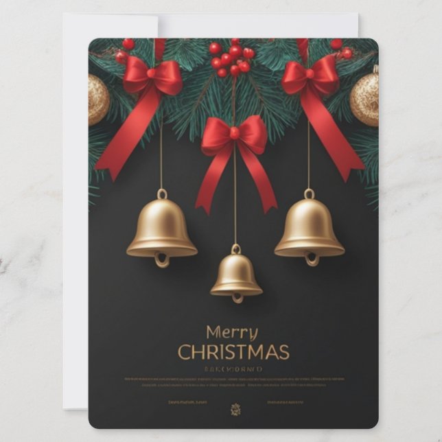 Elegant Christmas Bells Decor – Holiday Card (Front)