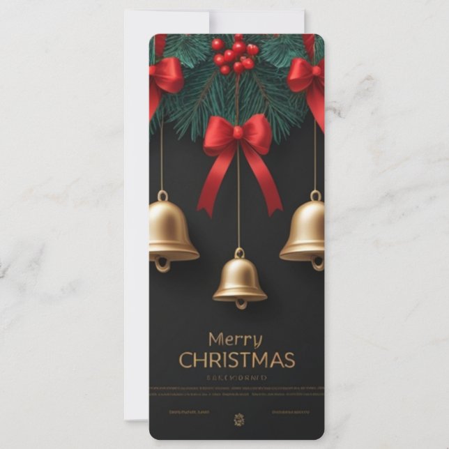 Elegant Christmas Bells Decor – Holiday Card (Front)