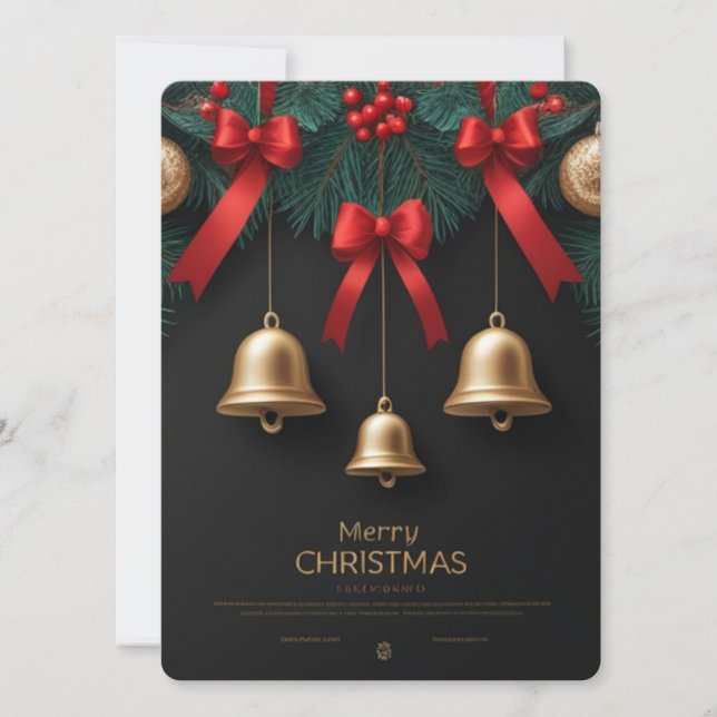 Elegant Christmas Bells Decor – Holiday Card (Front)