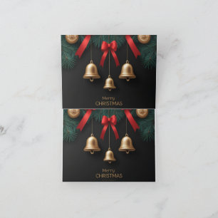 Elegant Christmas Bells Decor – Thank You Card
