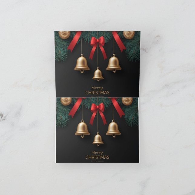 Elegant Christmas Bells Decor – Thank You Card (Inside)