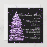 Elegant Christmas Bokeh Tree Holiday Party Purple