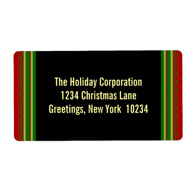 Elegant Christmas Border Return Address Labels (Front)