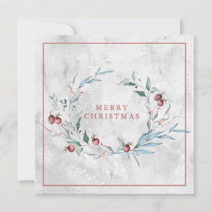 Elegant Christmas Botanical Wreath Card