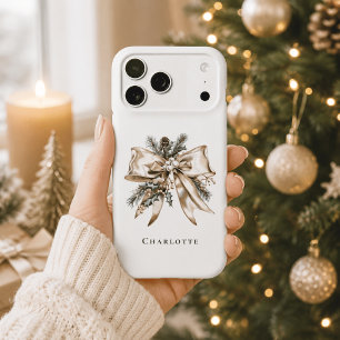 Elegant Christmas Bow Personalised Phone Case