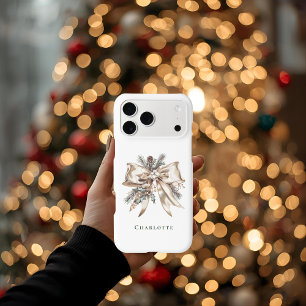 Elegant Christmas Bow Personalized Phone Case