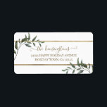 Elegant Christmas Branches Gold Foil Holiday Label<br><div class="desc">Elegant Christmas Branches Gold Foil Holiday Return Address Labels featuring a faux gold foil frame and modern winter eucalyptus branches with elegant handwritten typography. Easy to customise the text and colours. Please contact us at cedarandstring@gmail.com if you need assistance with the design or matching products.</div>