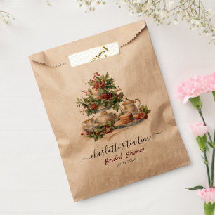 Elegant Christmas Bridal Shower Tea Time Party Favour Bags
