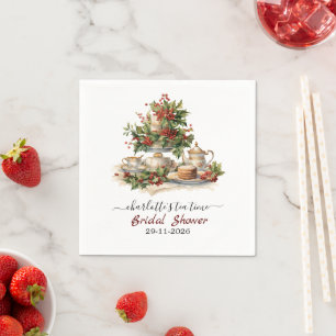 Elegant Christmas Bridal Shower Tea Time Party Napkin
