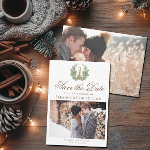Elegant Christmas Candle Photo Save the Date