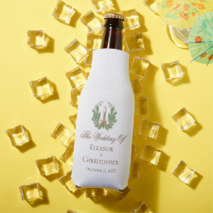 Elegant Christmas Candle Wreath Wedding Custom Bottle Cooler