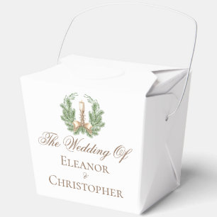 Elegant Christmas Candle Wreath Wedding Fortune Favour Box