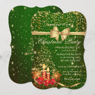 Elegant Christmas Candles, Tree Company Party Invitation