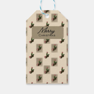 Elegant Christmas Candy Cane Monogram J Wrapping P Gift Tags