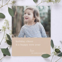 Elegant Christmas Card | Beige Holiday Photo Cards