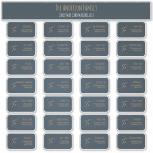 Elegant Christmas Card Mailing List Label Sheet