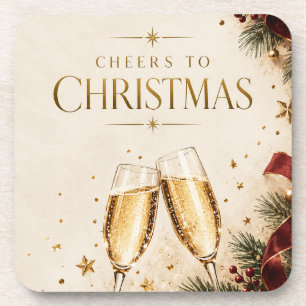 Elegant Christmas,Champagne Toast Luxury Holiday Coaster