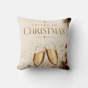 Elegant Christmas,Champagne Toast Luxury Holiday Cushion