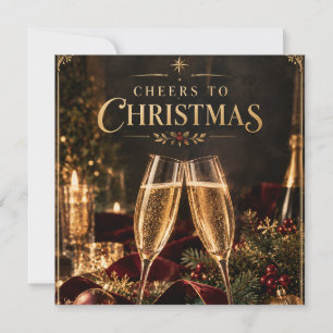 Elegant Christmas Cheers to Christmas Champagne Card