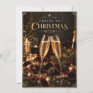 Elegant Christmas Cheers to Christmas Champagne Card