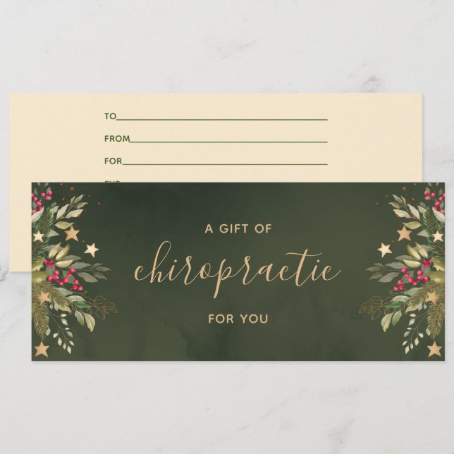 Elegant Christmas Chiropractic Gift Certificate (Front/Back)