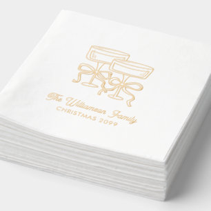 Elegant Christmas Cocktails Gold Foil Napkins