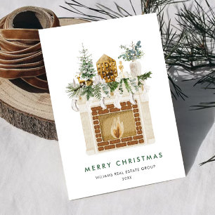 Elegant Christmas Composition Corporate Greeting Holiday Card