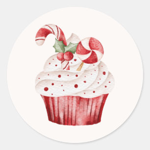 Elegant Christmas Cookie Baked Goods Modern Food Classic Round Sticker