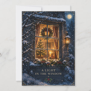 Elegant Christmas ,Cosy Light in the Window Winter Card